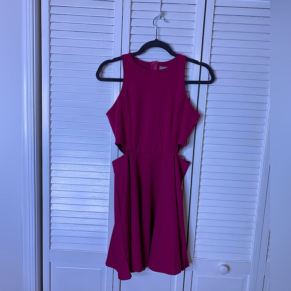 Fuchsia Pink Dress with Cutout Sides